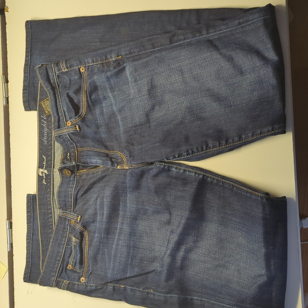 7 For All Mankind, straight leg, blue jeans, 31